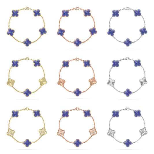 [⭐Hinora Jewelry]CLOVER 5 MOTIF BLUE VEINS BRACELET COLLECTION