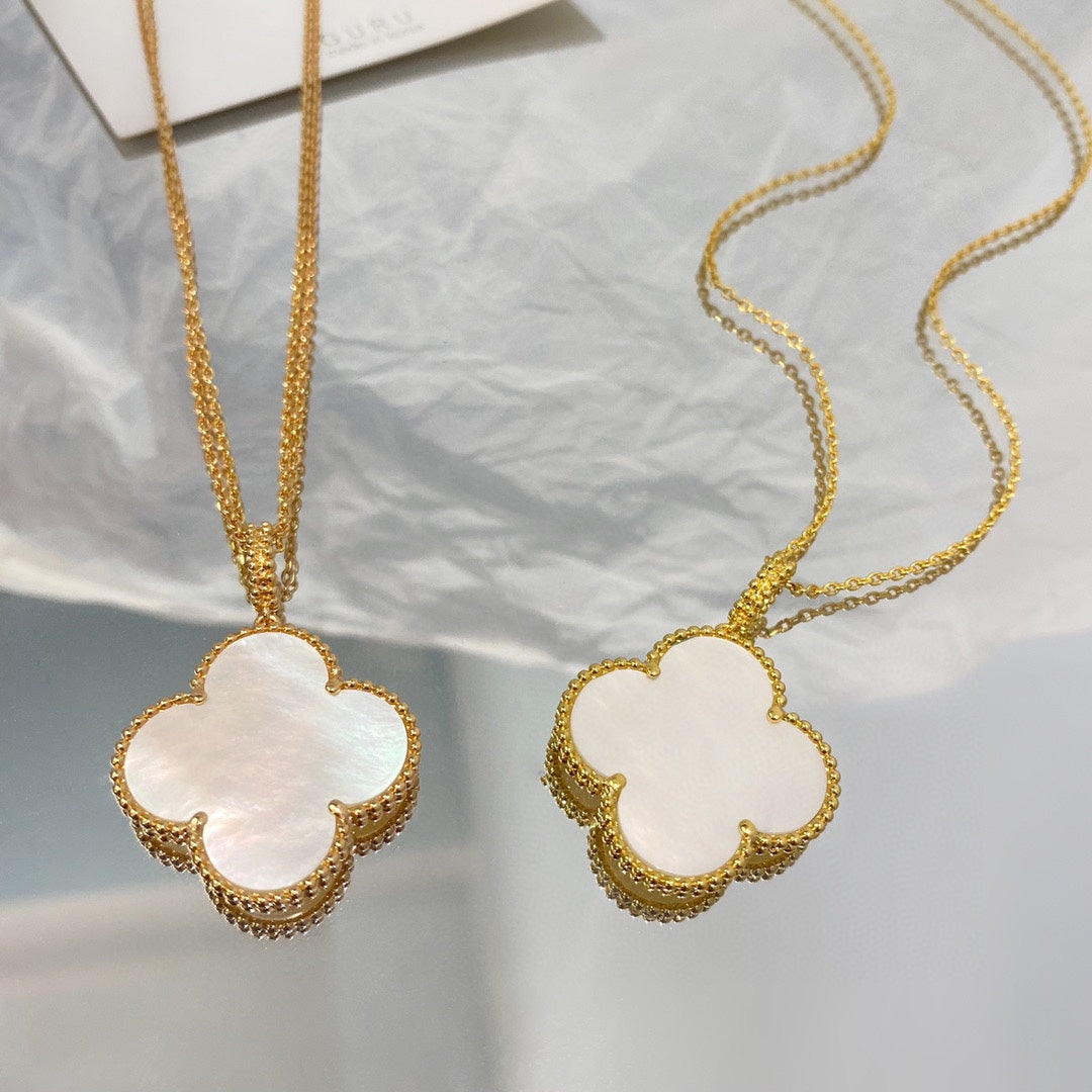 [⭐Hinora Jewelry]CLOVER 25MM MOP LARGE PENDANT NECKLACE