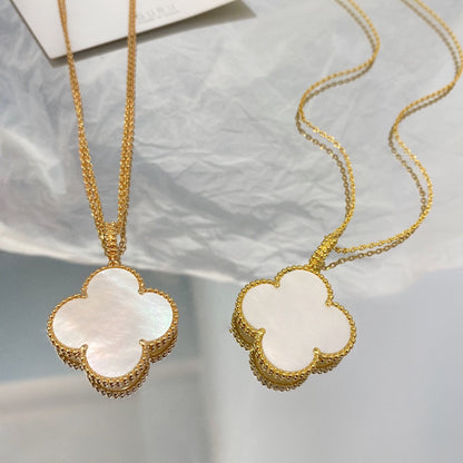 [⭐Hinora Jewelry]CLOVER 25MM MOP LARGE PENDANT NECKLACE
