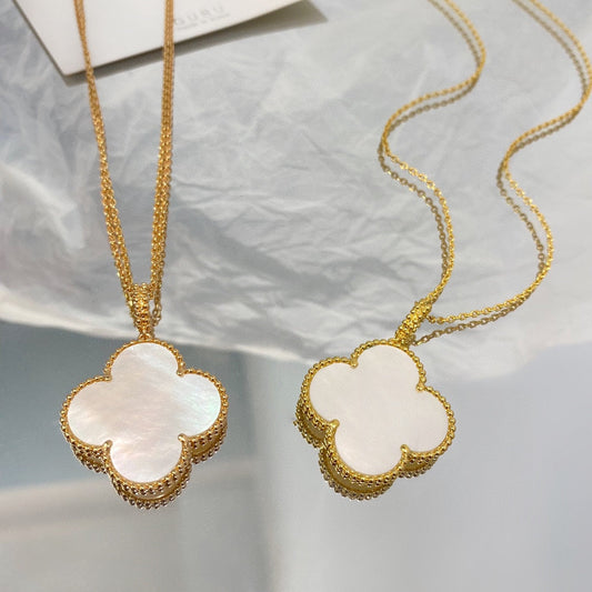 [⭐Hinora Jewelry]CLOVER 25MM MOP LARGE PENDANT NECKLACE