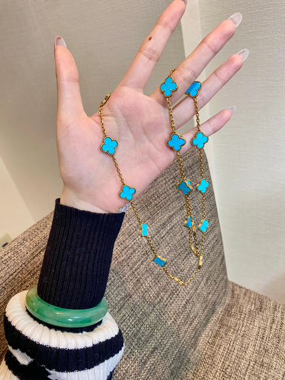 [⭐Hinora Jewelry]CLOVER 20 MOTIFS TURQUOISE GOLD
