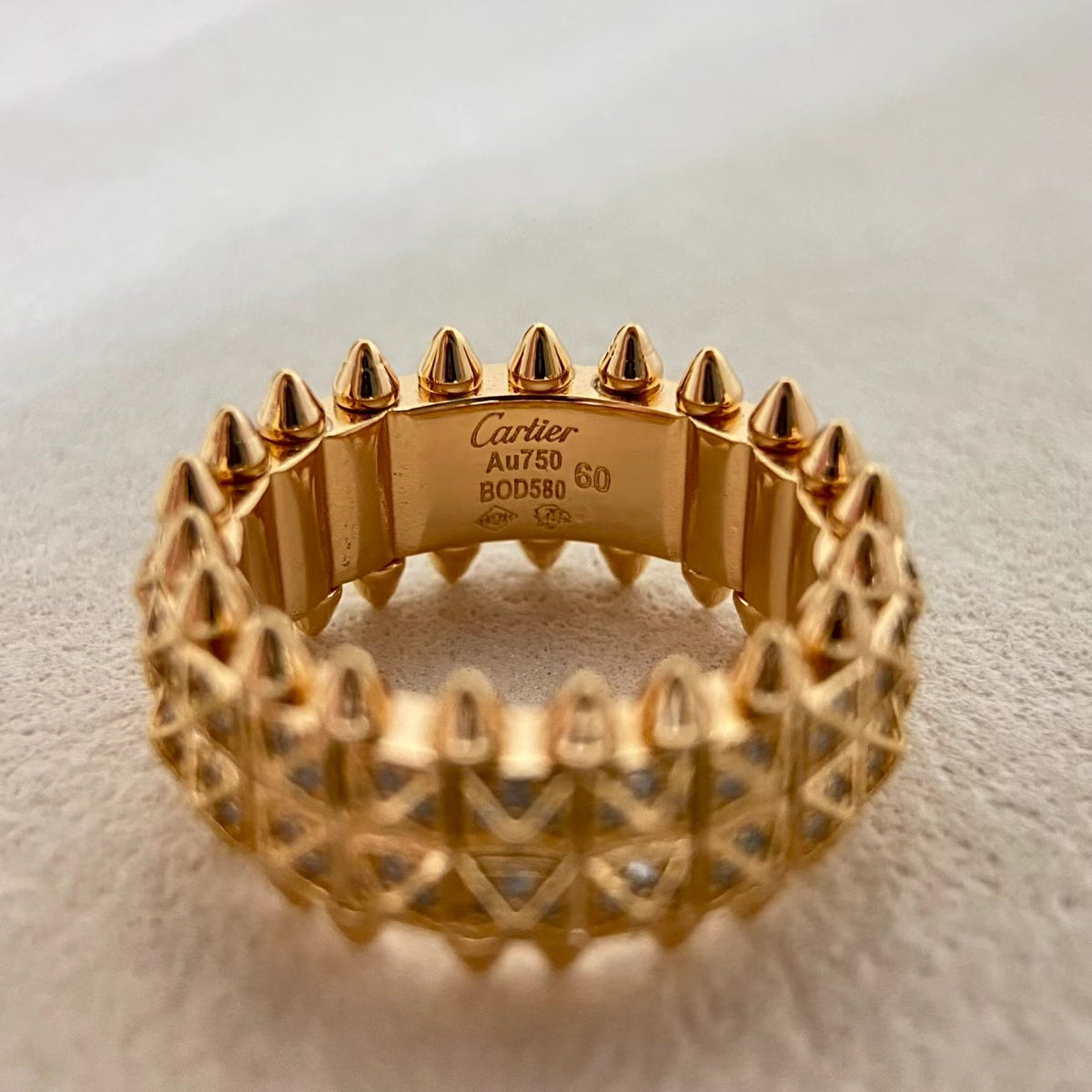 [⭐Hinora Jewelry]CLASH DOUBLE-ROW RIVET RING WITH DIAMOND SETTING