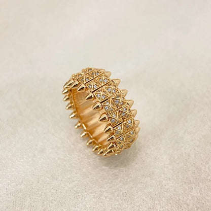 [⭐Hinora Jewelry]CLASH DOUBLE-ROW RIVET RING WITH DIAMOND SETTING