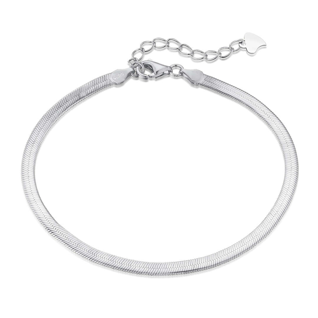 [Hinora Jewelry]Flat Snake Bone Chain Blade Necklace