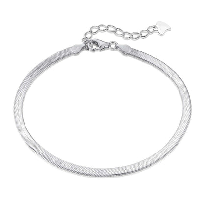 [Hinora Jewelry]Flat Snake Bone Chain Blade Necklace