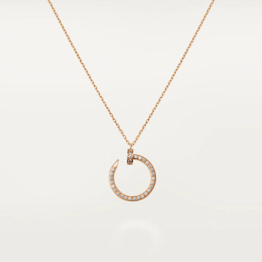 [⭐Hinora Jewelry]JUSTE NECKLACE PINK GOLD DIAMONDS