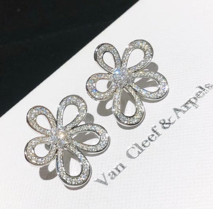 [⭐Hinora Jewelry]FLOWERLACE EARRINGS FULL DIAMONDS