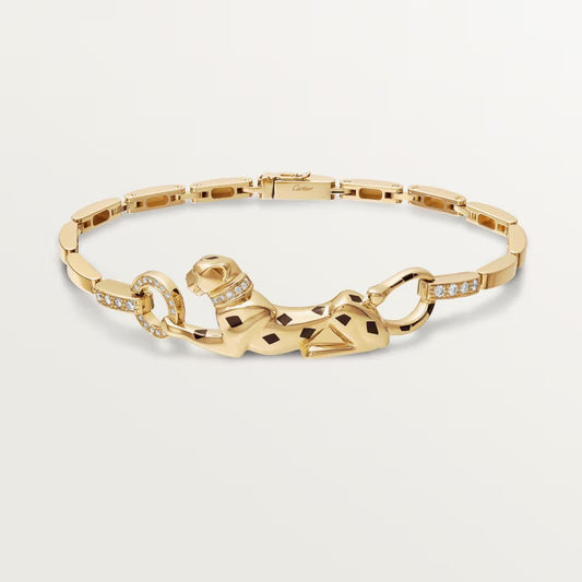 [⭐Hinora Jewelry]PANTHERE HALF DIAMOND ON CHAIN BRACELET