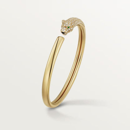 [⭐Hinora Jewelry]PANTHERE HALF DIAMOND OPEN BRACELET