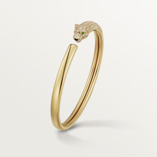 [⭐Hinora Jewelry]PANTHERE HALF DIAMOND OPEN BRACELET