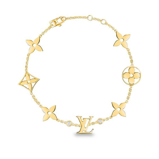 [⭐Hinora Jewelry]STAR AND SUN 7 MOTIFS GOLD BRACELET