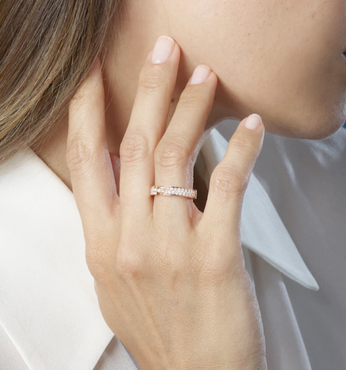 [⭐Hinora Jewelry]ALLIANCE LIENS VIDENCE PAVED DIAMOND 4MM RING