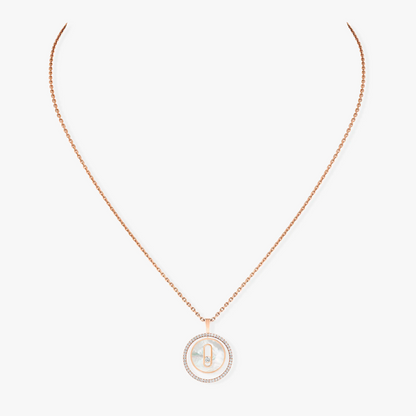 [⭐Hinora Jewelry]Demo MOVE 1 DIAMOND WHITE MOTHER OF PEARL PINK GOLD DIAMOND NECKLACE