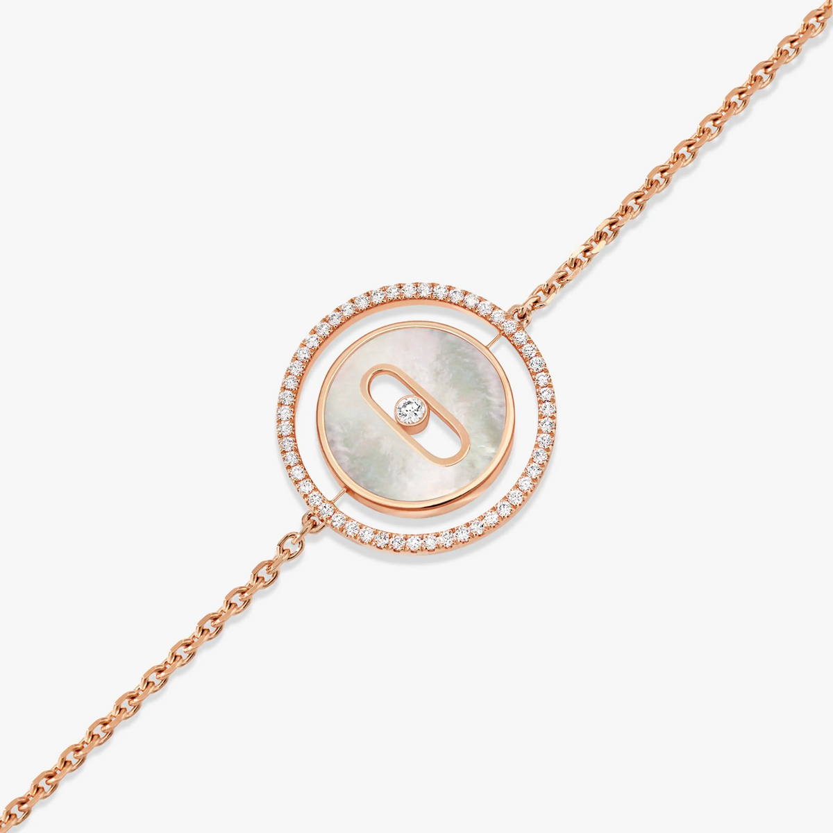 [⭐Hinora Jewelry]Demo MOVE WHITE MOTHER OF PEARL PINK GOLD DIAMOND BRACELET