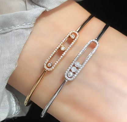 [⭐Hinora Jewelry]Move Pavé Diamond Bangle Bracelet M