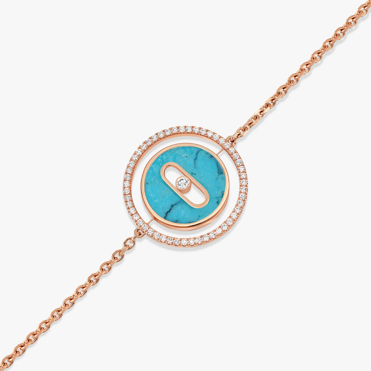 [⭐Hinora Jewelry]Demo MOVE TURQUOISE PINK GOLD DIAMOND BRACELET