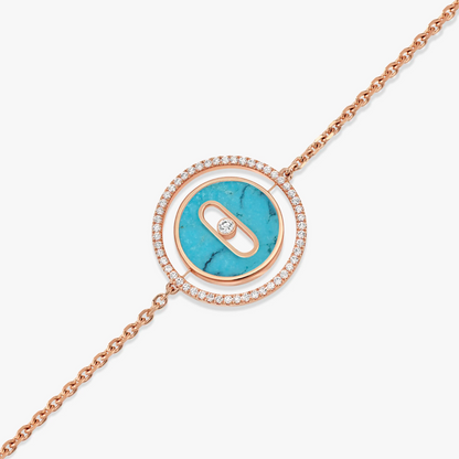 [⭐Hinora Jewelry]Demo MOVE TURQUOISE PINK GOLD DIAMOND BRACELET