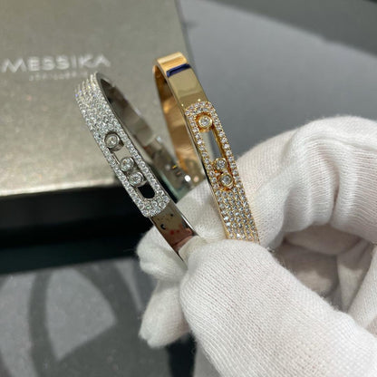 [⭐Hinora Jewelry]Move Noa Rose Gold Pavé Diamond Bangle Bracelet