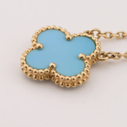 [⭐Hinora Jewelry]CLOVER 15MM VINTAGE TURQUOISE NECKLACE
