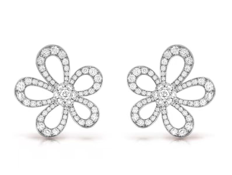 [⭐Hinora Jewelry]FLOWERLACE EARRINGS FULL DIAMONDS