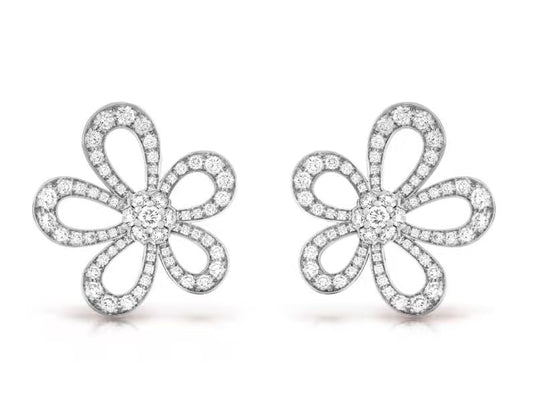 [⭐Hinora Jewelry]FLOWERLACE EARRINGS FULL DIAMONDS