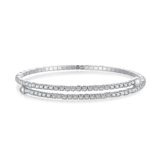 [Hinora Jewelry]Row of Diamonds Round Fashion Bracelet