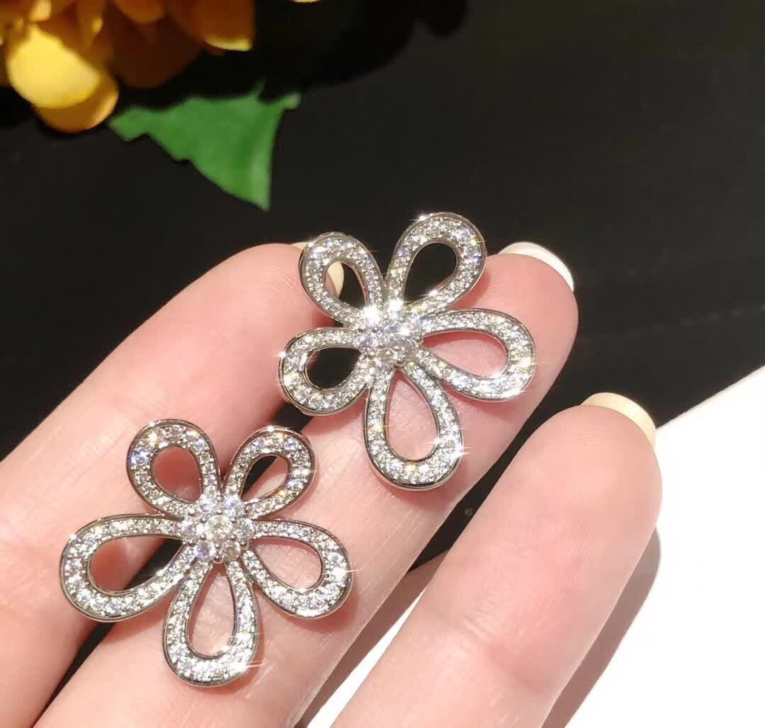 [⭐Hinora Jewelry]FLOWERLACE EARRINGS FULL DIAMONDS