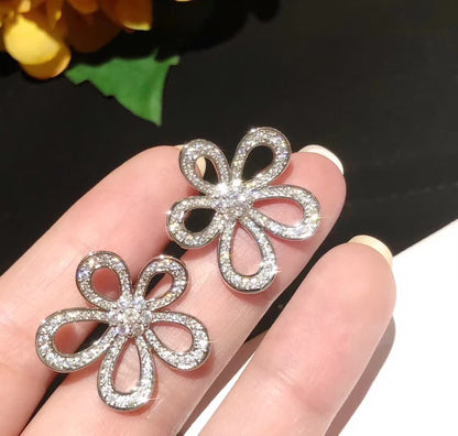 [⭐Hinora Jewelry]FLOWERLACE EARRINGS FULL DIAMONDS