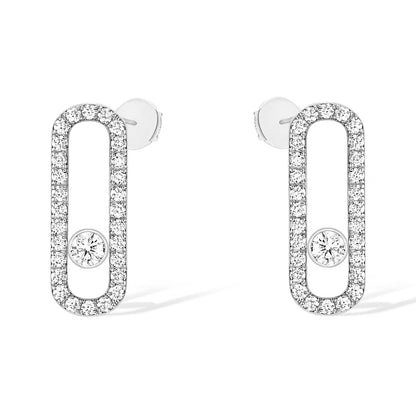 [⭐Hinora Jewelry]MOVE UNO STUD DIAMOND PAVED EARRINGS