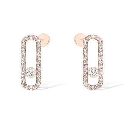 [⭐Hinora Jewelry]MOVE UNO STUD DIAMOND PAVED EARRINGS