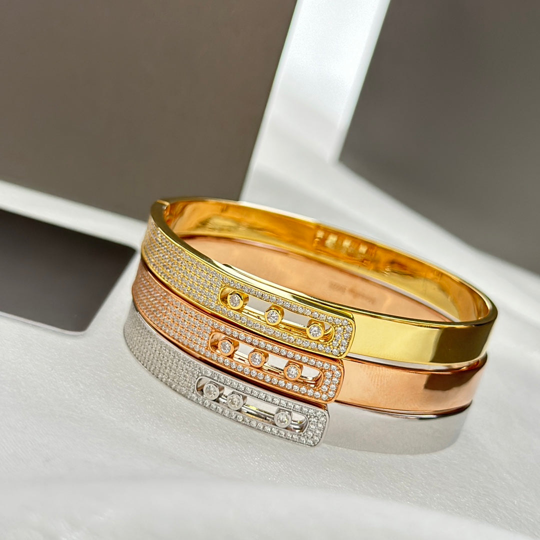 [⭐Hinora Jewelry]Move Noa Rose Gold Pavé Diamond Bangle Bracelet