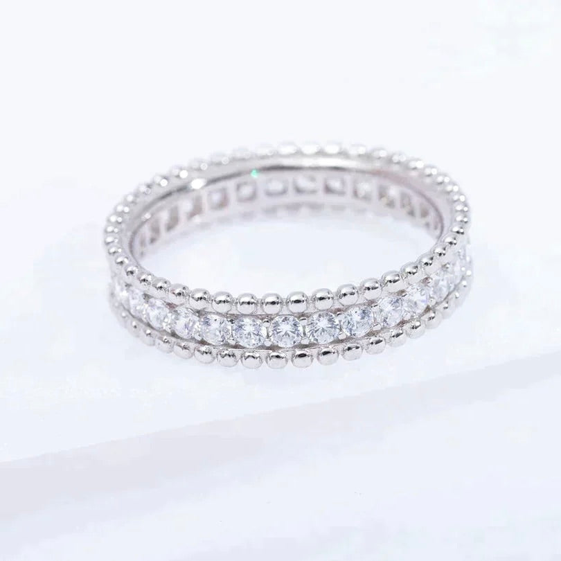 [⭐Hinora Jewelry]PERLEE DIAMOND SILVER RING