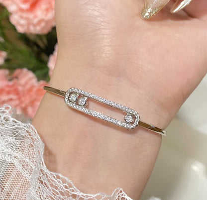 [⭐Hinora Jewelry]Move Pavé Diamond Bangle Bracelet M