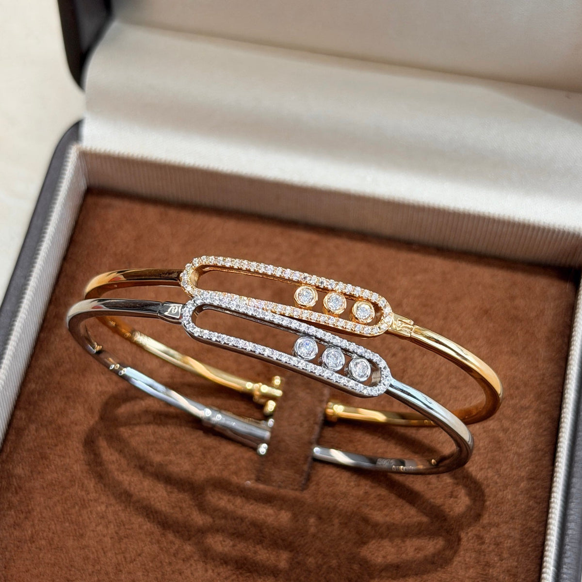 [⭐Hinora Jewelry]Move Pavé Diamond Bangle Bracelet M