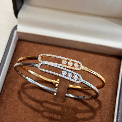 [⭐Hinora Jewelry]Move Pavé Diamond Bangle Bracelet M