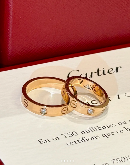 [⭐Hinora Jewelry]LOVE RING 4MM 1 DIAMOND