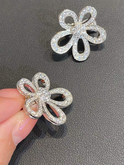 [⭐Hinora Jewelry]FLOWERLACE EARRINGS FULL DIAMONDS