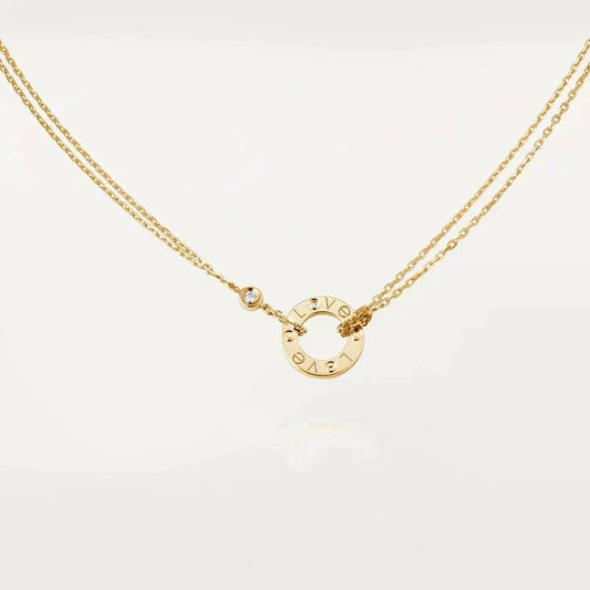 [⭐Hinora Jewelry]LOVE NECKLACE 16MM 2 DIAMONDS