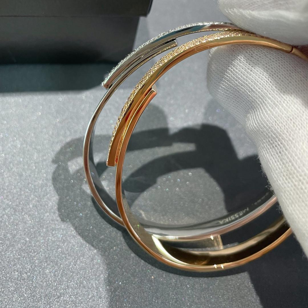 [⭐Hinora Jewelry]Move Noa Rose Gold Pavé Diamond Bangle Bracelet