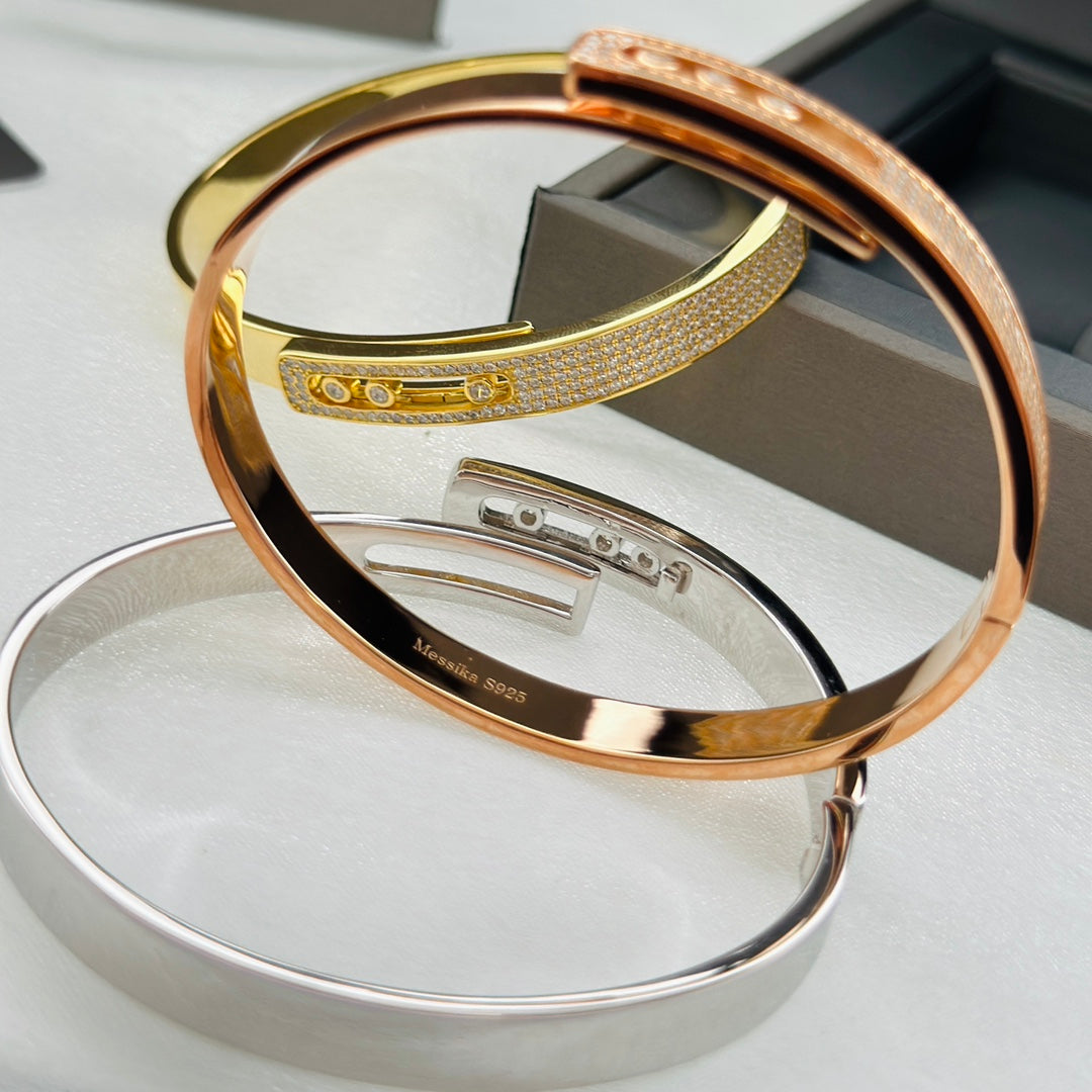 [⭐Hinora Jewelry]Move Noa Rose Gold Pavé Diamond Bangle Bracelet