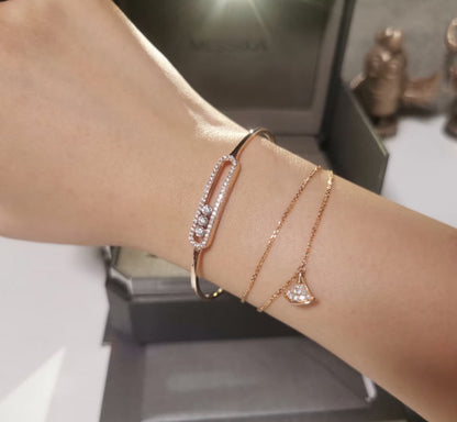 [⭐Hinora Jewelry]Move Pavé Diamond Bangle Bracelet M