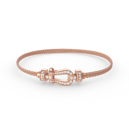 [⭐Hinora Jewelry]FORCE SMALL HORSESHOE  DIAMOND CHAIN ROPE BRACELET
