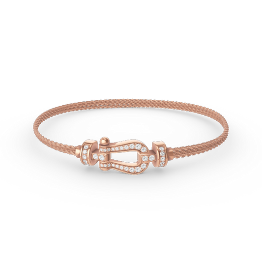 [⭐Hinora Jewelry]FORCE SMALL HORSESHOE  DIAMOND CHAIN ROPE BRACELET