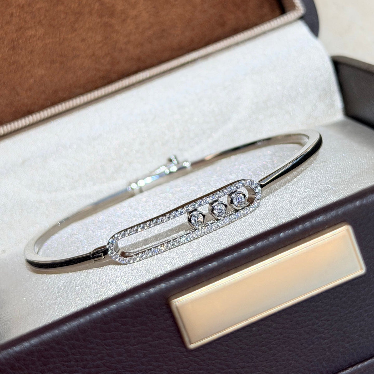 [⭐Hinora Jewelry]Move Pavé Diamond Bangle Bracelet M