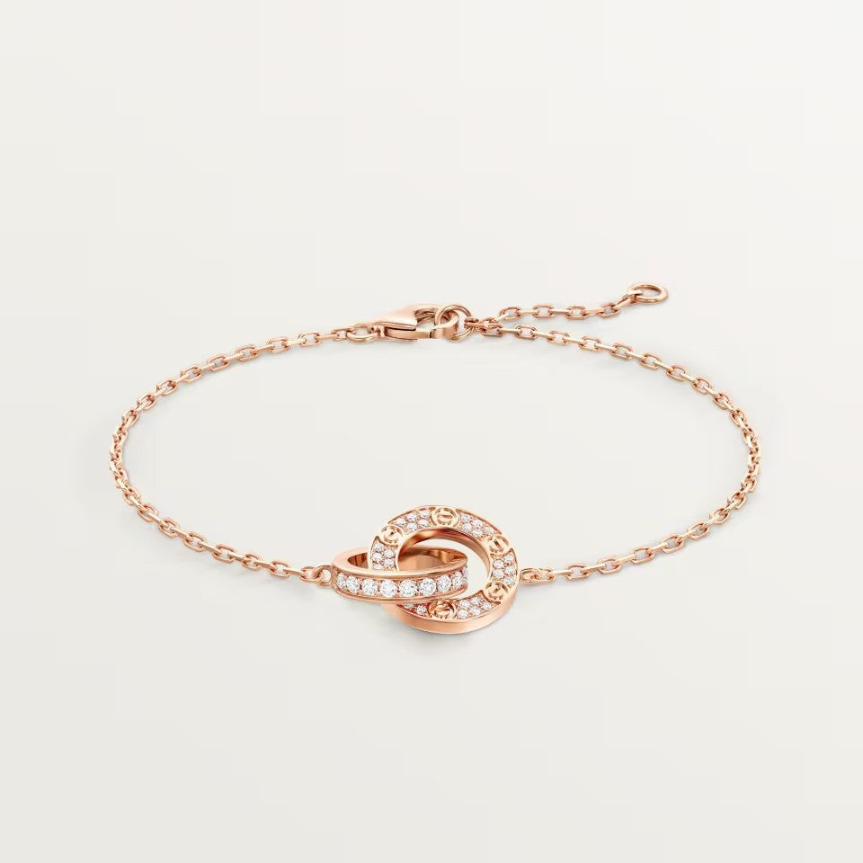[⭐Hinora Jewelry]LOVE DOUBLE RING FULL DIAMOND BRACELET