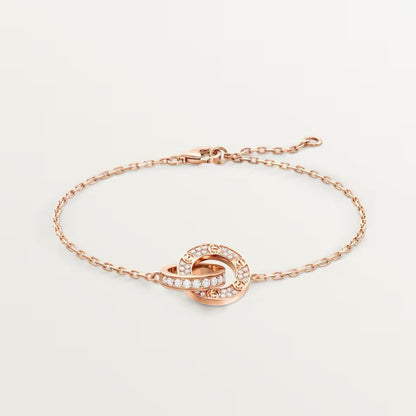 [⭐Hinora Jewelry]LOVE DOUBLE RING FULL DIAMOND BRACELET