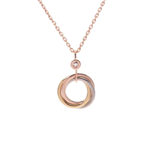 [⭐Hinora Jewelry]TRINITY SILVER GOLD PINK GOLD NECKLACE
