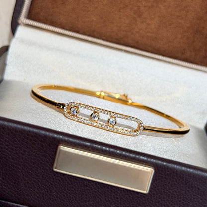[⭐Hinora Jewelry]Move Pavé Diamond Bangle Bracelet M