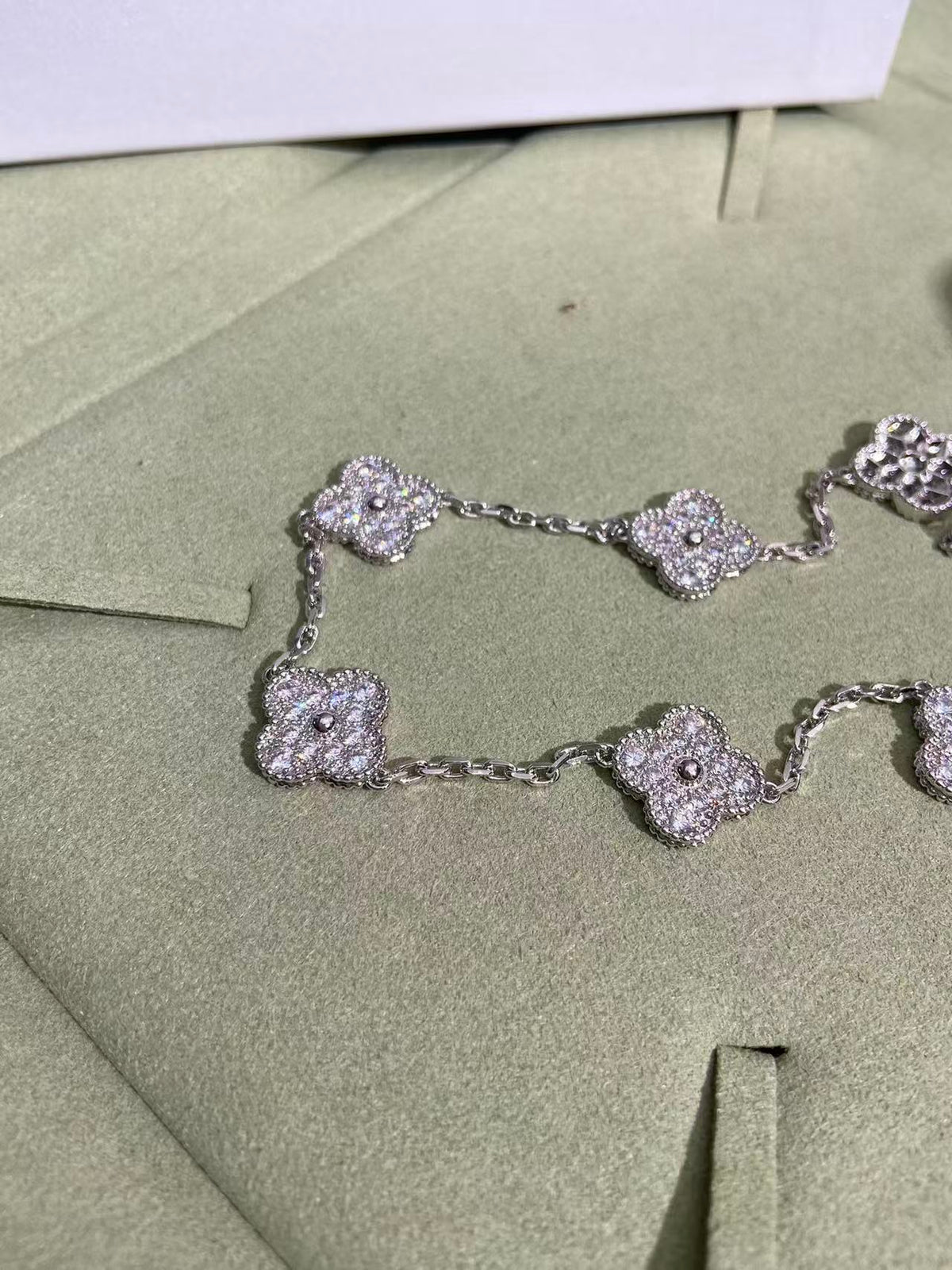 [⭐Hinora Jewelry]CLOVER 10 MOTIFS  FULL DIAMOND NECKLACE