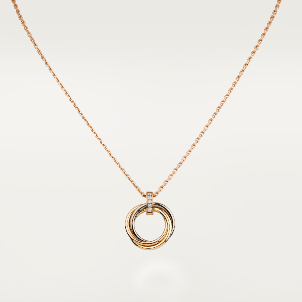 [⭐Hinora Jewelry]TRINITY NECKLACE GOLD  DIAMONDS